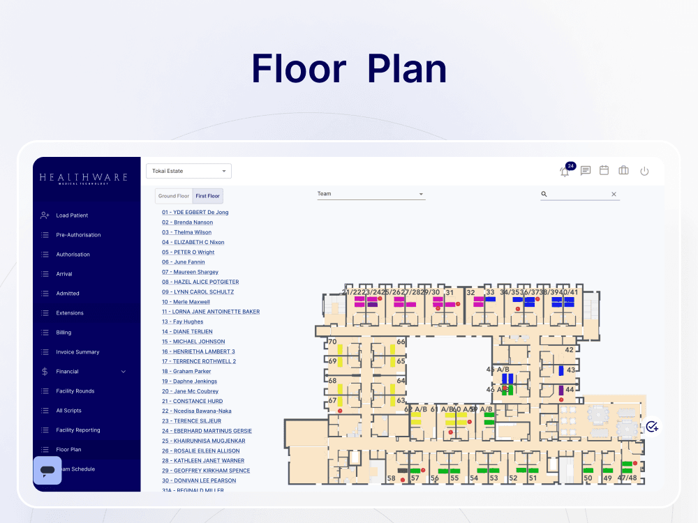 HealthWare billing and financial module interface