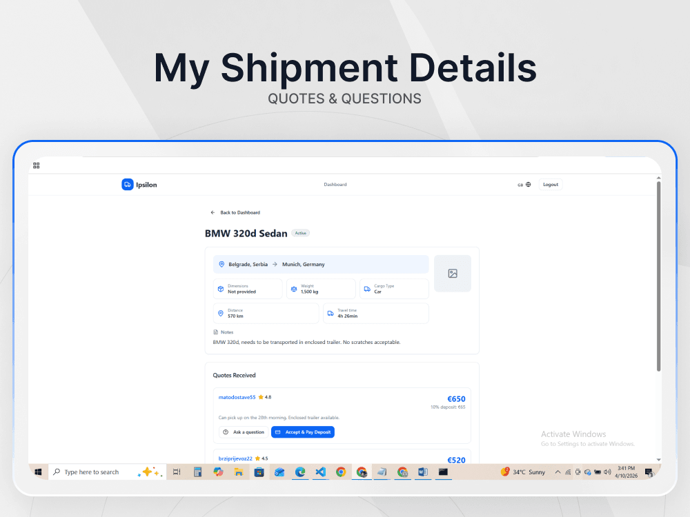 Ipsilon — additional marketplace workflow screen