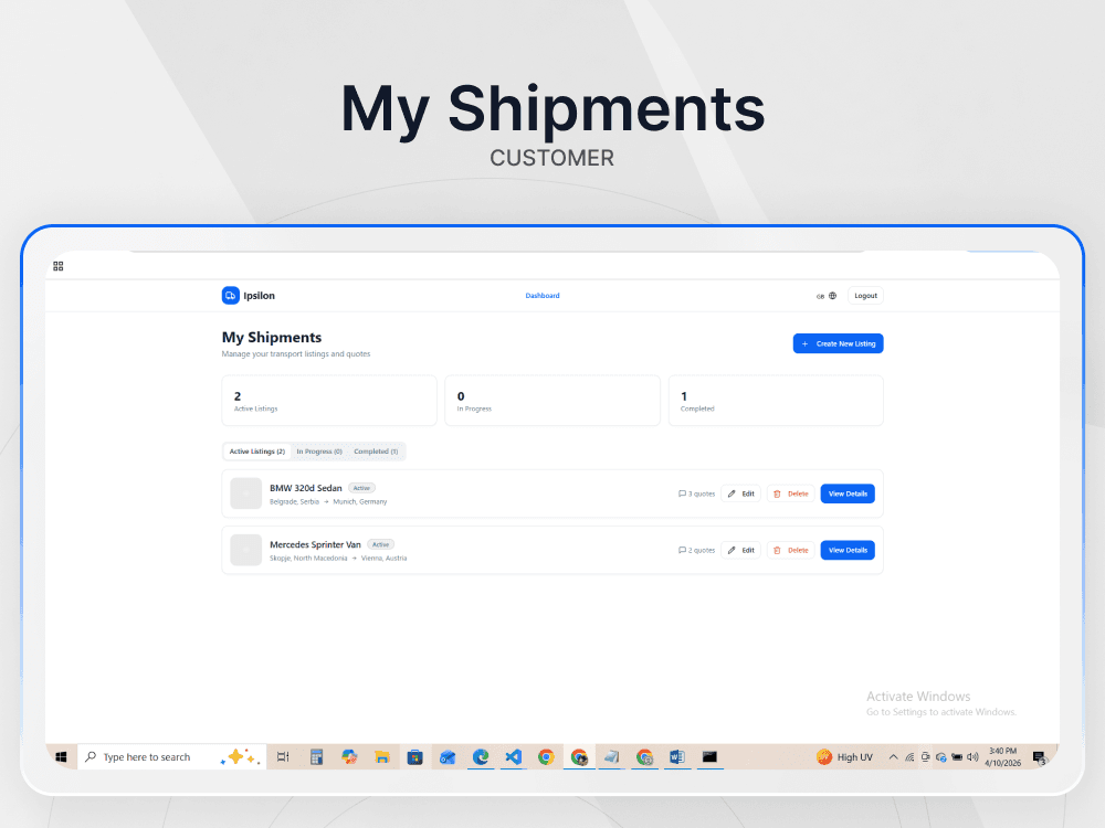 Ipsilon — carrier search: country, route, local