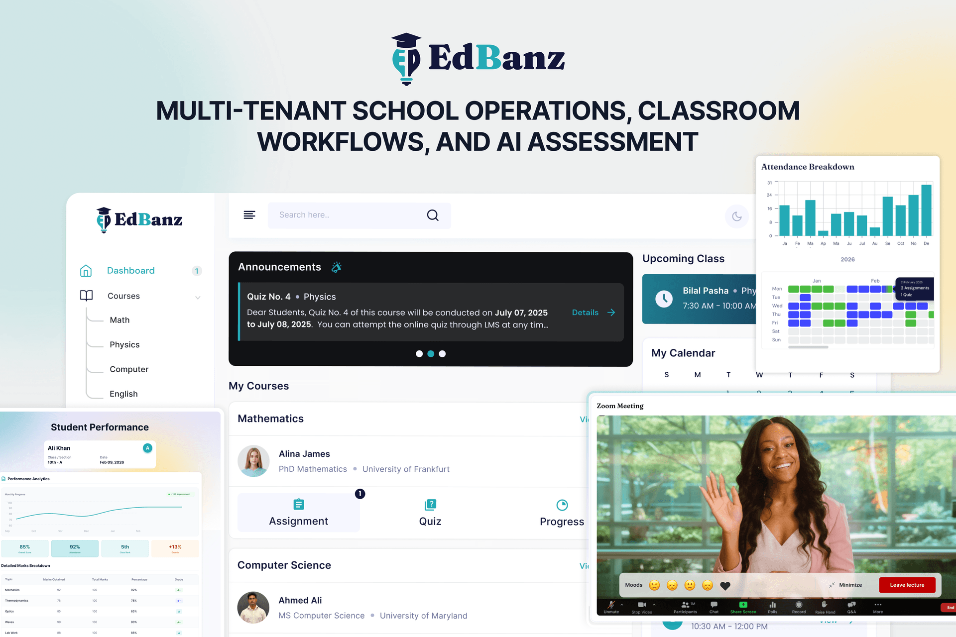 Edbanz unified school ecosystem dashboard
