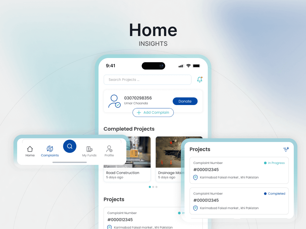 Ventify donor-facing project tracking and contribution experience